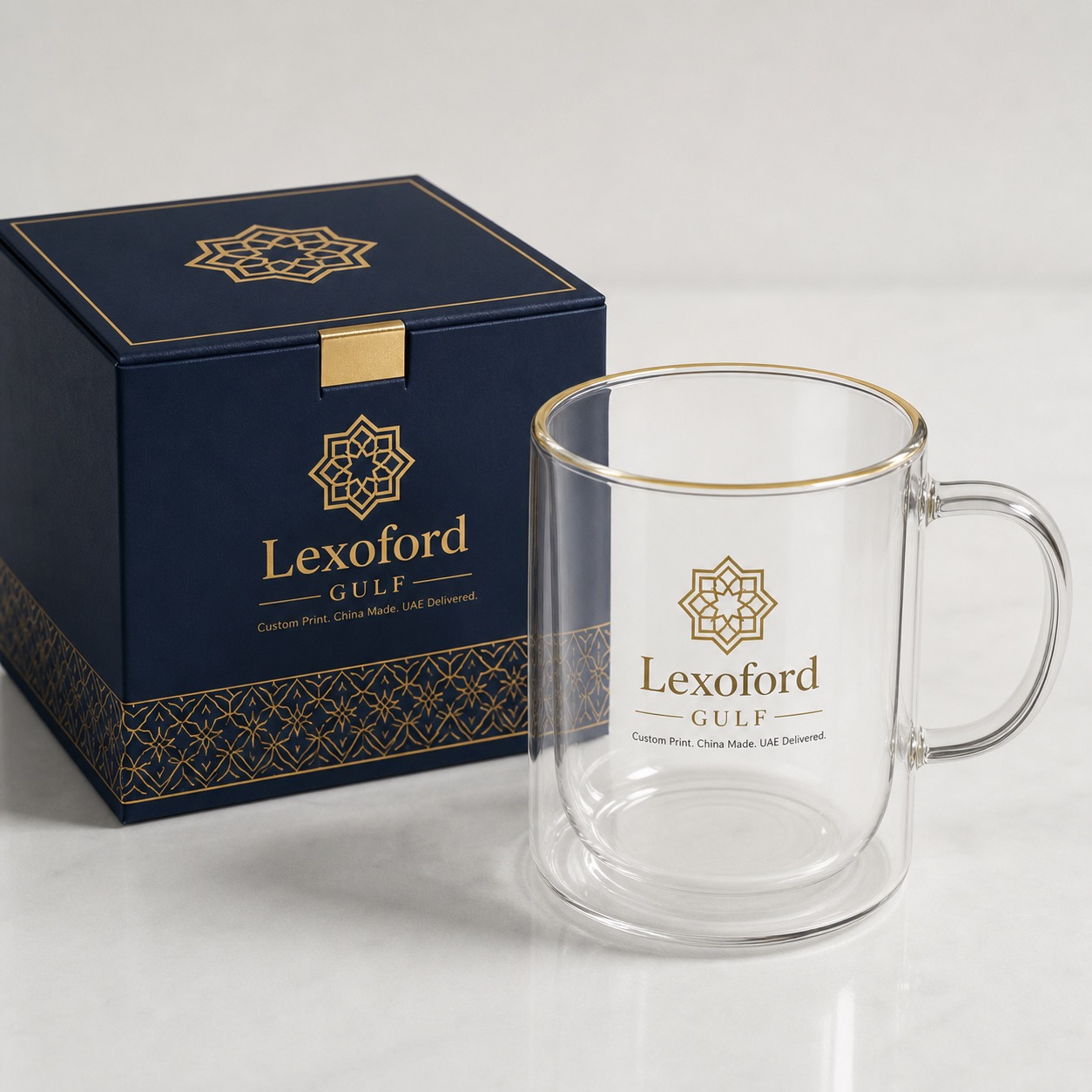 Borosilicate glass cup gift box